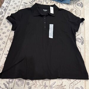 Old Navy Women's Black Button Down Polo Shirt *NWT*
